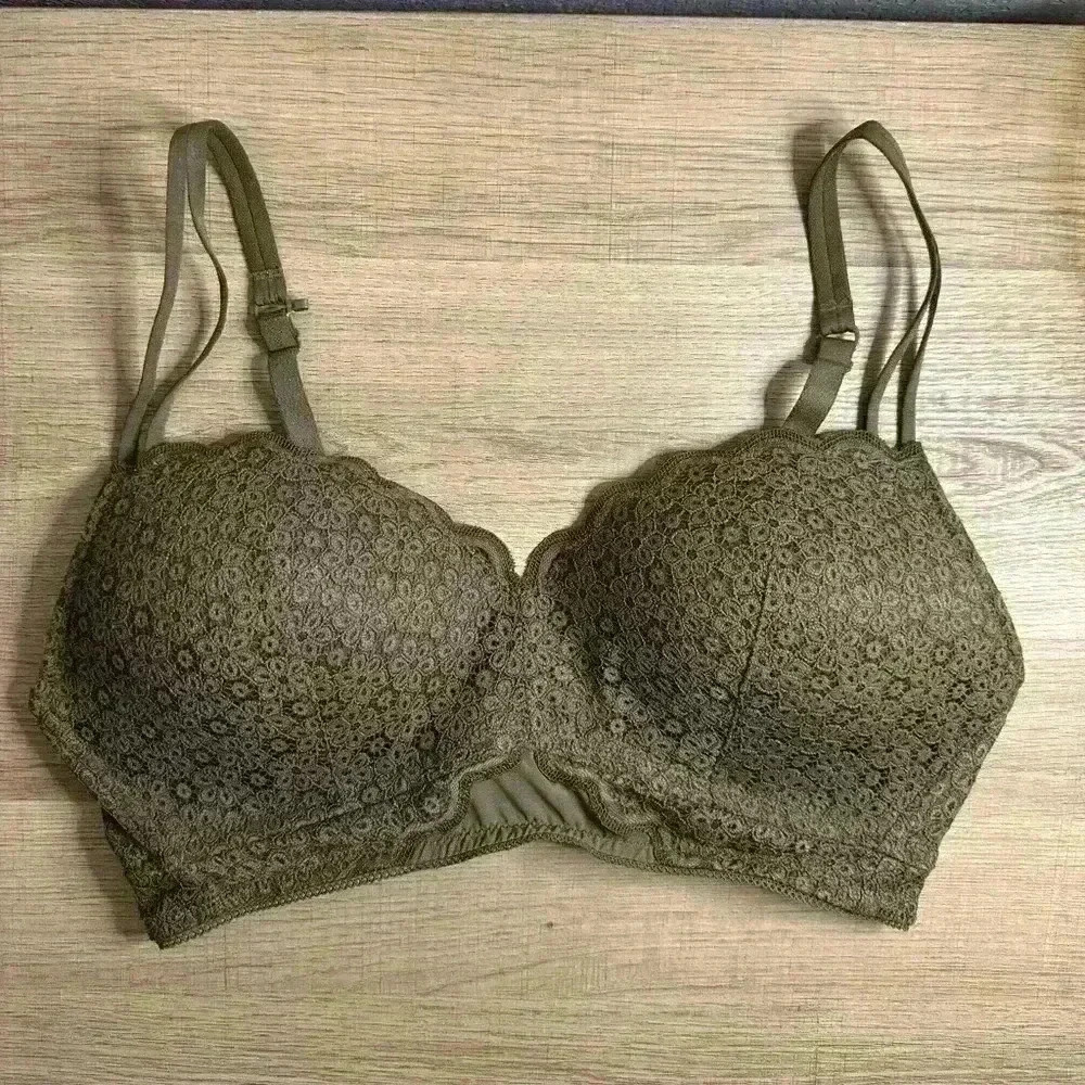 Aerie army green floral bra sz 36C